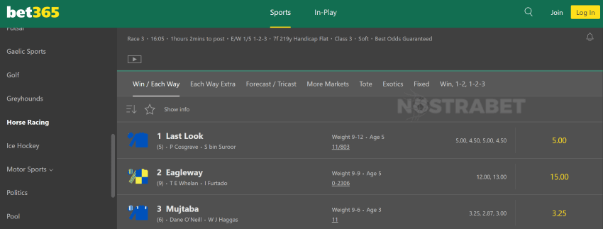 bet365 each way betting