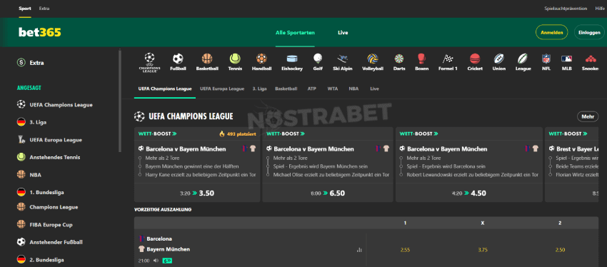 bet365 Sport-Startseite