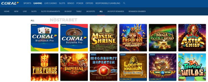 coral casino slot games