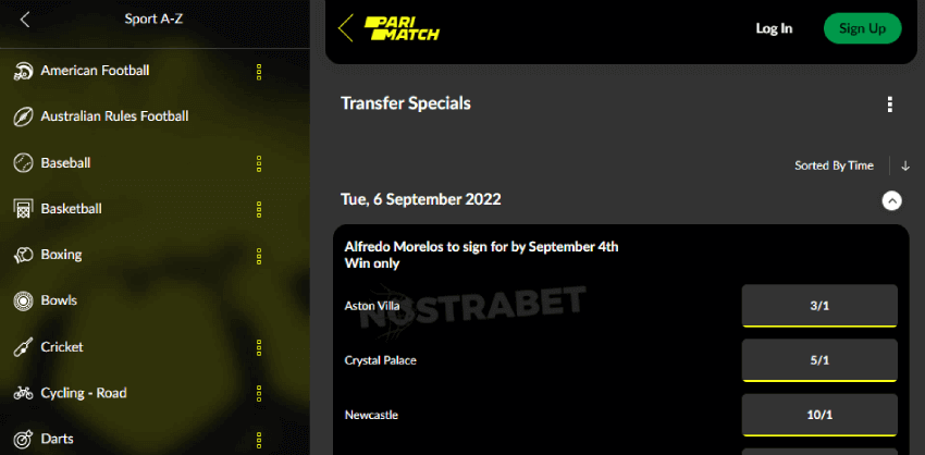 parimatch football transfers betting